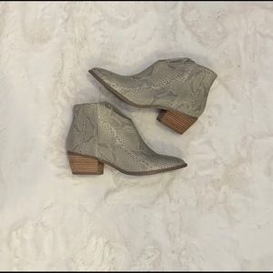 Snakeskin Ankle Booties